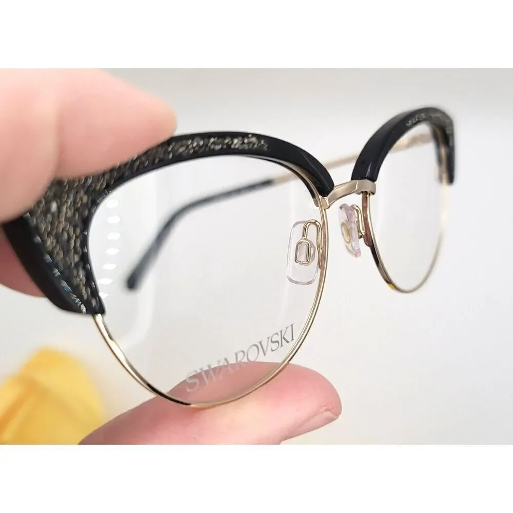 NIB - Swarovski Glitter Pale Gold Frame with case & cloth